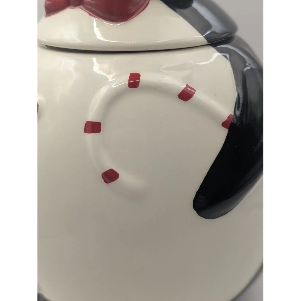 Johanna Parker Carnival Cottage Penguin Christmas Cookie Jar Canister Snug Lid - Picture 10 of 16